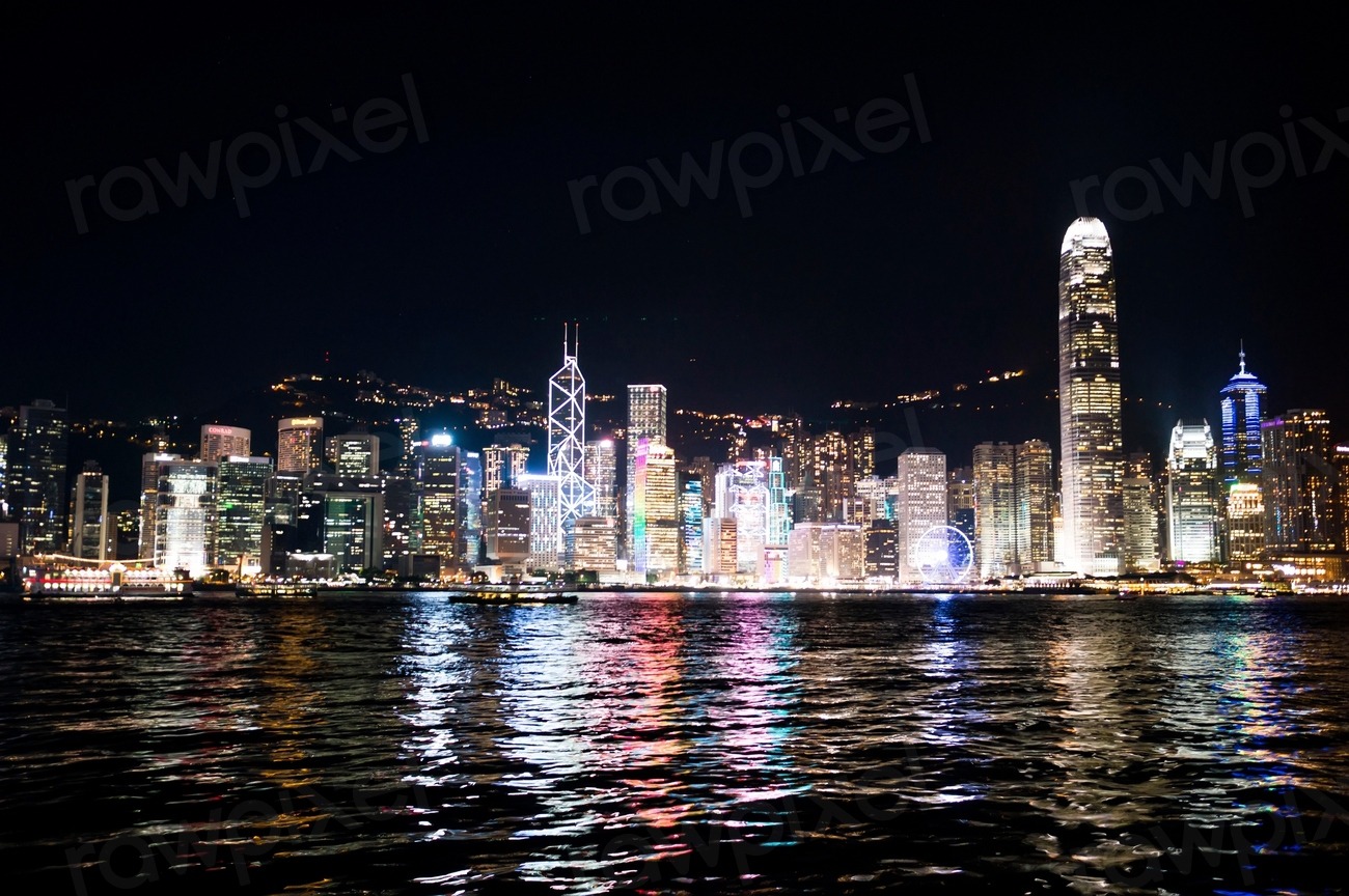 Hong Kong landscape night view